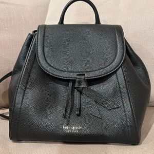Kate Spade Knott Medium Pebbled Leather Backpack Black